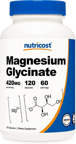 Nutricost Glicinato De Magnesio 420 Mg 120 Capsulas