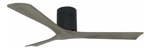 Ventilador de techo Primaterm Boston negro con 3 aspas color  gris de  madera, 1320 mm de diámetro 220 V