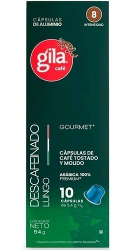 Cápsulas Café Descafeinado Gila Sist Nespresso 54g (2 Cajas)