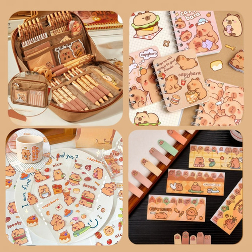 Set De Regalo De Papelería Infantil Temática Capibara