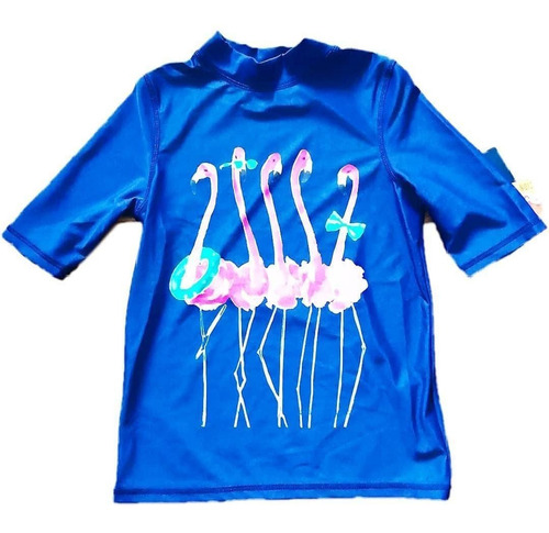 Remera Para Agua Con Filtro Uv Manga Corta Flamencos