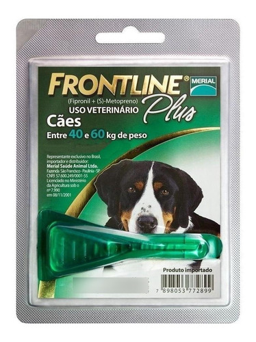 Antipulgas E Carrapatos Frontline Plus Cães De 40 A 60kg