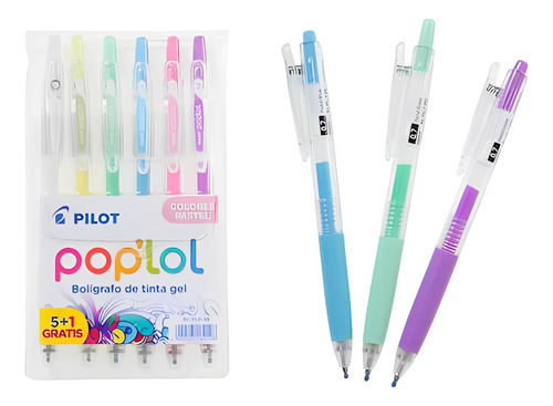 Estuche Con 6 Bolígrafos Pilot Pop´lol Colores Pastel