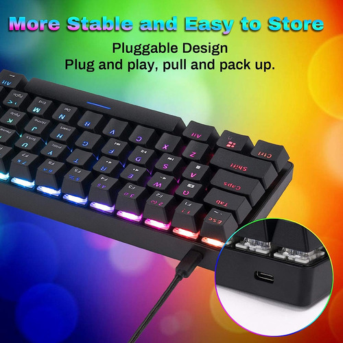 Teclado Gamer Rgb With Chonchow Bs-8101 Mechanic Cable