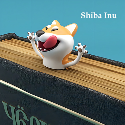 Marcador de página para libro de dibujos animados con animales en 3D, color perro