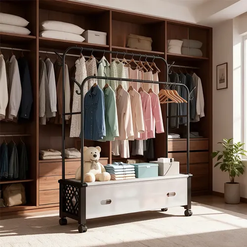 Perchero Con Ruedas Perchero Elegante Organizador Con Ruedas Closet Tubular Rack | MercadoLibre