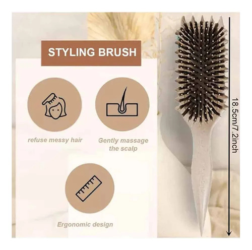 Cepillo Para Cabello Rizado, Cepillo Para Rizar Cerdas De Ja