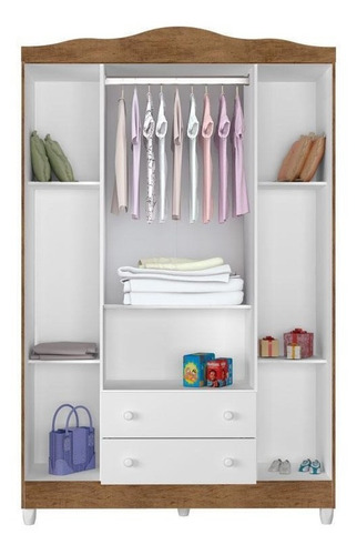 Imagem 6 de 6 de Quarto Bebê Ariel 4p Berço New Nanda Bco Amadeirado