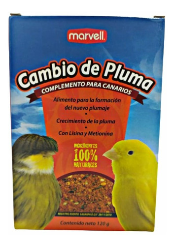 Complemento Para Cambio De Pluma De Canarios 120g Marvell