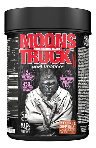 Zoomad Labs Pre-entreno Moons Truck Aka Lunático 30servs Sabor Strawberry Blast