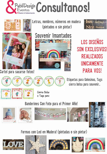 Banderines Primer Año Impreso .diseño Incluido