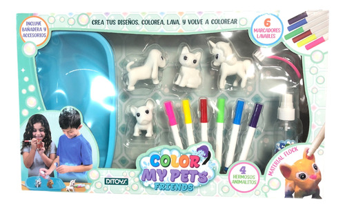 Juego Colorear Color My Pets Mascota Pinta Borra Ditoys Full