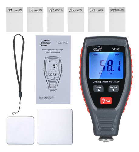 Medidor De Espesor De Pintura Benetech Gt235 Lcd