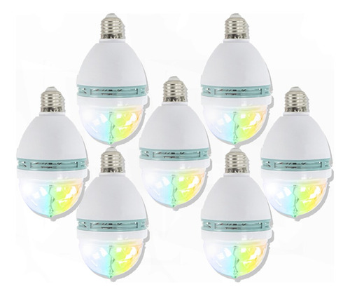 Foco Decorativo Luz Multicolor Base E27 3w 240lm Paquete 7