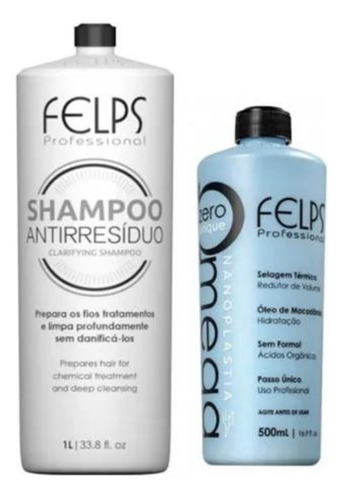 Kit Felps - Antirresíduo 1l + Selagem Sensitive 500 Ml