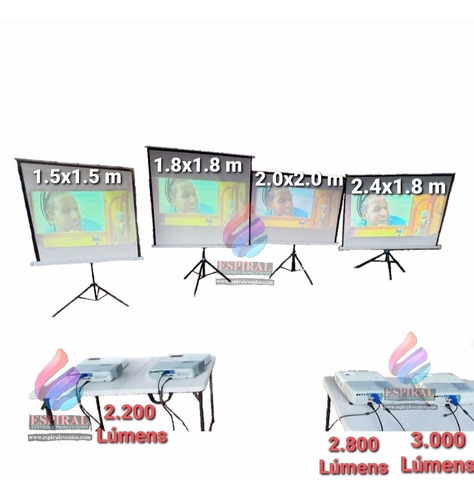 Imagen 10 de 10 de Alquiler Video Beam Televisor Proyector Telón Portátil Panta