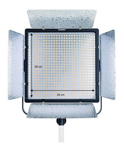Panel de iluminación LED bicolor Yongnuo Yn900 Ii, con estructura de fuente, color negro, luz blanca fría, 110 V/220 V