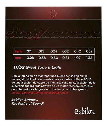 Juego De Cuerdas De Phosphor/copper P/guitarra Acustic 11-52