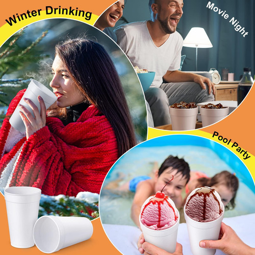 Sabary Paquete De 50 Vasos De Espuma Aislados De 32 Oz Con T