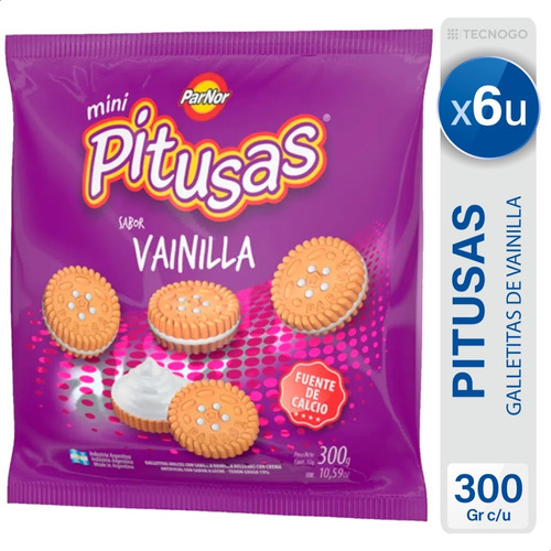 Galletitas Pitusas Vainilla Mini Galletas - Pack X6