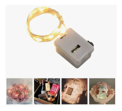 Luz Guirnalda Led Alambre De Cobre 1m X10und Intermitente Calido 1m