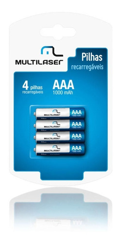 4 Pilhas Recarregáveis Aaa 1000mah Original