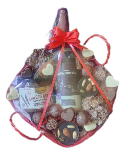 Canasta Regalo Con Chocolates Y Vino Cocoa Place