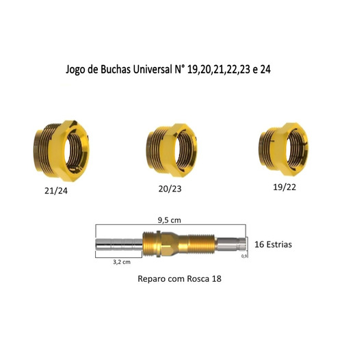 Kit Reparo Salva Registro Pressão Chuveiro Universal Metal Acabamento Cromado Cor Prateado