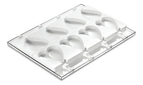 Molde Para Helados Paletas Corazón Heart Ic Gel03 Silikomart Color Blanco
