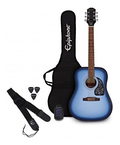 Pack Guitarra Acustica EpiPhone Starling Bl Funda Accesorios