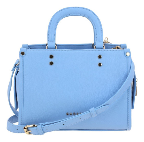 Bolso Dama Satchel Gorett Original Color Azul Marino Flores