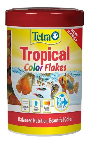 Alimento Peces Tetra Color Tropical Flakes 28g En Escamas 