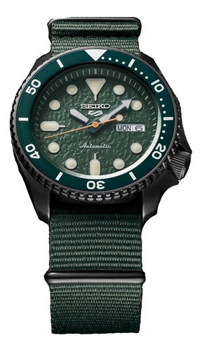 Seiko 5 Automático Novo Mod. Srpd77k1 Avocado Nato Gunmetal