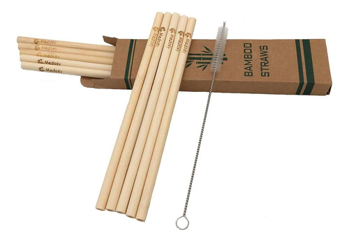 Pajitas De Bambú Reutilizables 10u 20cm - Sportpolis