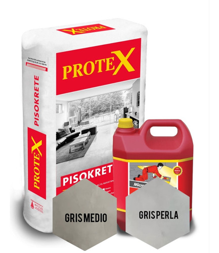 Protex Microcemento - Pisokrete Gris Perla X 30k 10 Mts2 