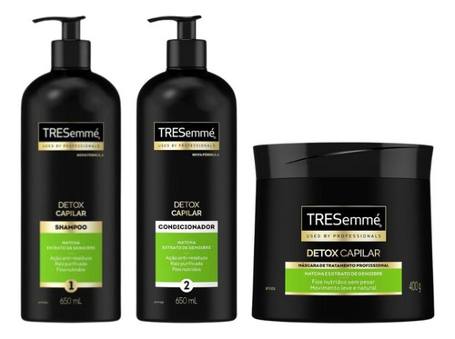 Kit Shampoo Tresemme Detox 650ml+cond 650ml + Mascara Detox