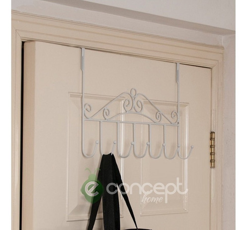 Gancho Vintage Para Puerta Ancha Perchero Color Blanco