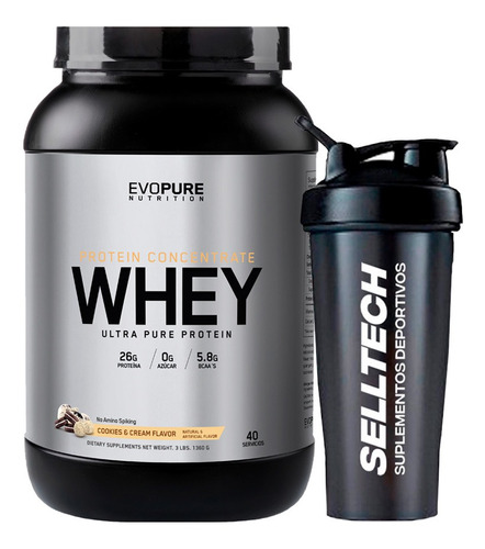 Proteína Evopure Whey Concentrate 3lb Cookies And Cream