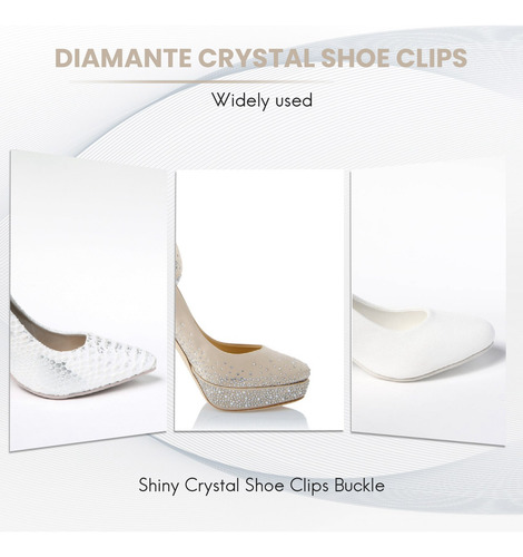 1 Par De Zapatos De Cristal Con Diamantes De Imitación Para