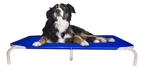 Cama Para Cachorro Suspensa Ortopédica Tamanho G 90x60x13 Cor Azul Desenho Fabric