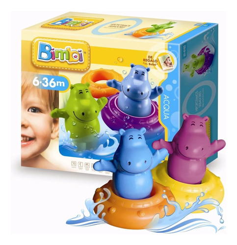 Juego Para El Agua Bebe Hipopotamos Bimbi Silvadores X 2 