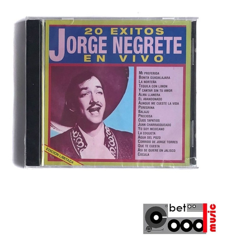 Jorge Negrete - 20 Éxitos En Vivo - Edición Limitada
