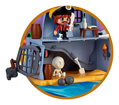 Imagen 2 de 6 de Pinypon Action Playset Isla Pirata C/fig Y Accesorios 15637