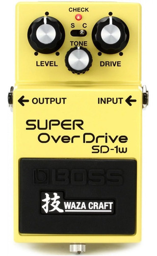 Pedal Boss Super Overdrive Waza Craft SD-1w, color amarillo