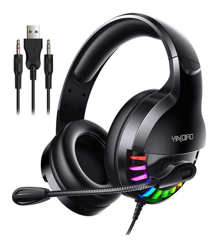 Auriculares Gamer Q2 Negro Con Luz Rgb Led Pc