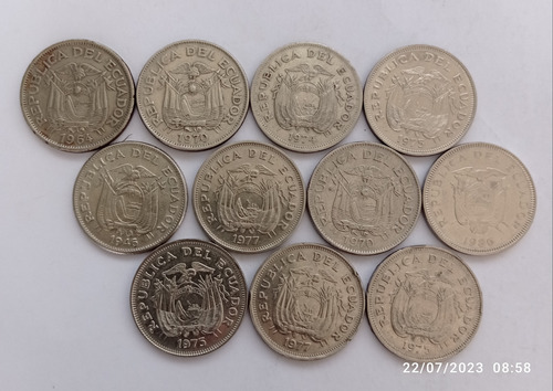 11 Monedas Ecuador 1 Sucre 1946-64-70-74-75-77-86 Buen Estad