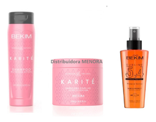 Combo Bekim Karite Shampoo + Mascara + Protector Térmico