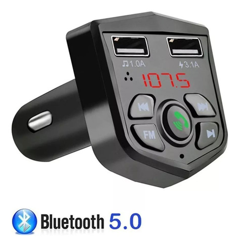 Transmissor Fm Bluetooth Veicular Com Voltimetro