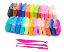 Comprar Masa Para Moldear X24 Arcilla Ultraligera Juego Didáctico Color Agua