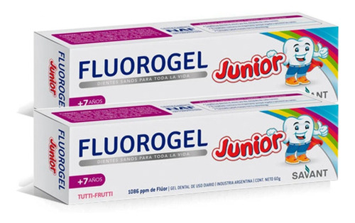Fluorogel Junior +7 Años Tutti Frutti Gel Dental 60g 2u